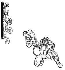 Covid-19 doctor superheroes are fighting corona virus pandemic monster to protect a patient.Doctor in PPE suit fighting with COVID monster.