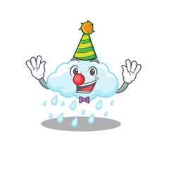 cartoon character design concept of cute clown cloudy rainy