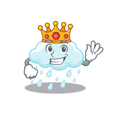A Wise King of cloudy rainy mascot design style
