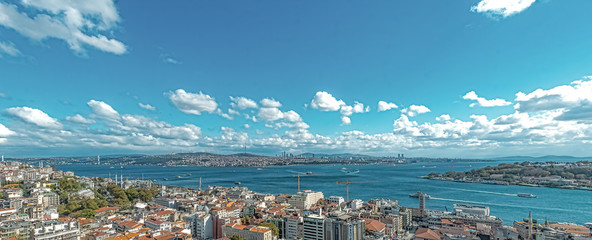 Naklejka premium Turkish city of Istanbul historical monuments and views