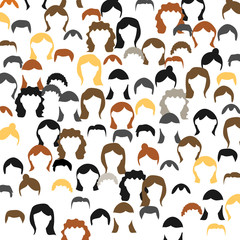 Crowd. Workers group, people in parade or in protest. Flat style. Vector background.