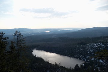 beautiful czech landscape in the natural park sumava