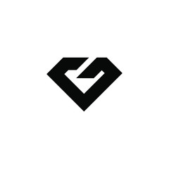 g 6 initial black logo icon design