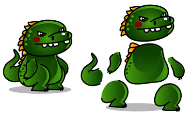 baby lizard monster character design for animation and game.