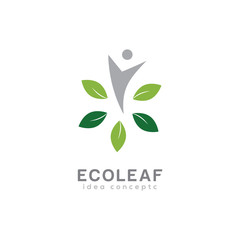 Creative Eco Leaf Concept Logo Design Template