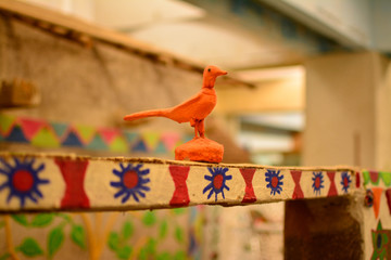 close up of a bird toy