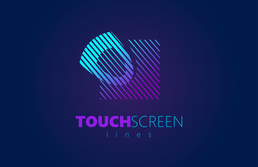 Logo touch screen finger logotype lines silhouette
