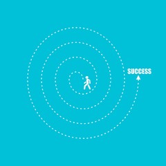 Business concept. Pathway from startup to success