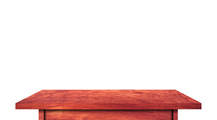 vintage wooden tabletop isolated on white background with clipping path for work. used for display or montage your products design