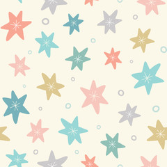 Star pattern background. Cute vector repeat design.