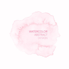 Watercolor pink stain abstract background - Vector. 