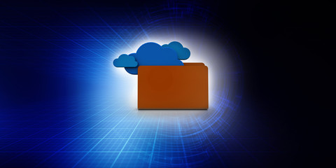 3d rendering Cloud online storage icons with mobile
