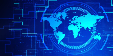 2d illustration world map abstract background