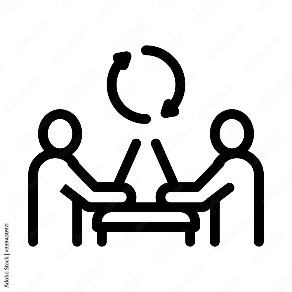 Poster exchange of computer experience icon vector. exchange of computer experience sign. isolated contour 