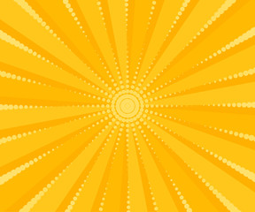 Colorful Abstract Rays Background. Yellow tones. Vector illustration in retro comic style