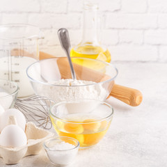 Bakery products -flour, eggs, milk.