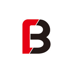 letter rb simple linked geometric design symbol logo vector