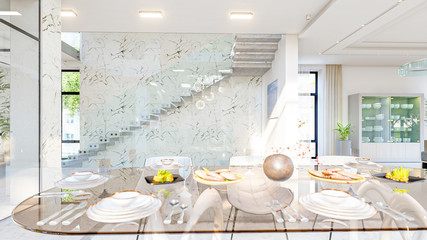 living room interior 3d illustration