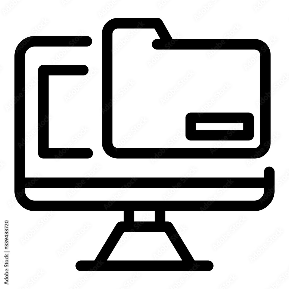 Poster computer file folder icon. outline computer file folder vector icon for web design isolated on white