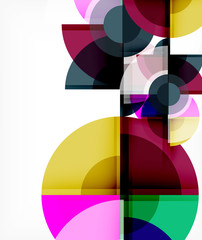 Obraz premium Abstract background, circle and triangle design round shapes overlapping. Geometric trendy template. Vector Illustration For Wallpaper, Banner, Background, Card, Book Illustration, landing page