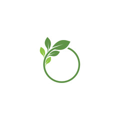 Logos of green Tree leaf ecology nature element