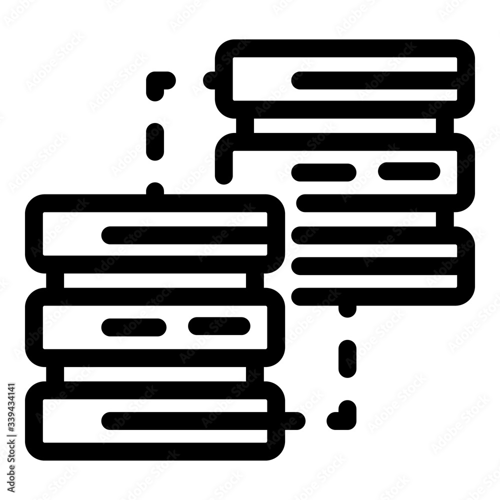 Poster server network icon. outline server network vector icon for web design isolated on white background