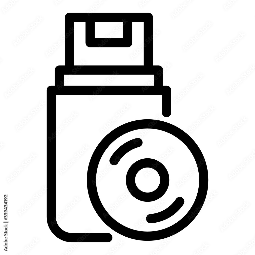 Poster audio data usb icon. outline audio data usb vector icon for web design isolated on white background
