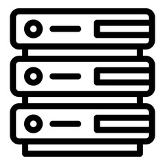 Modern server icon. Outline modern server vector icon for web design isolated on white background