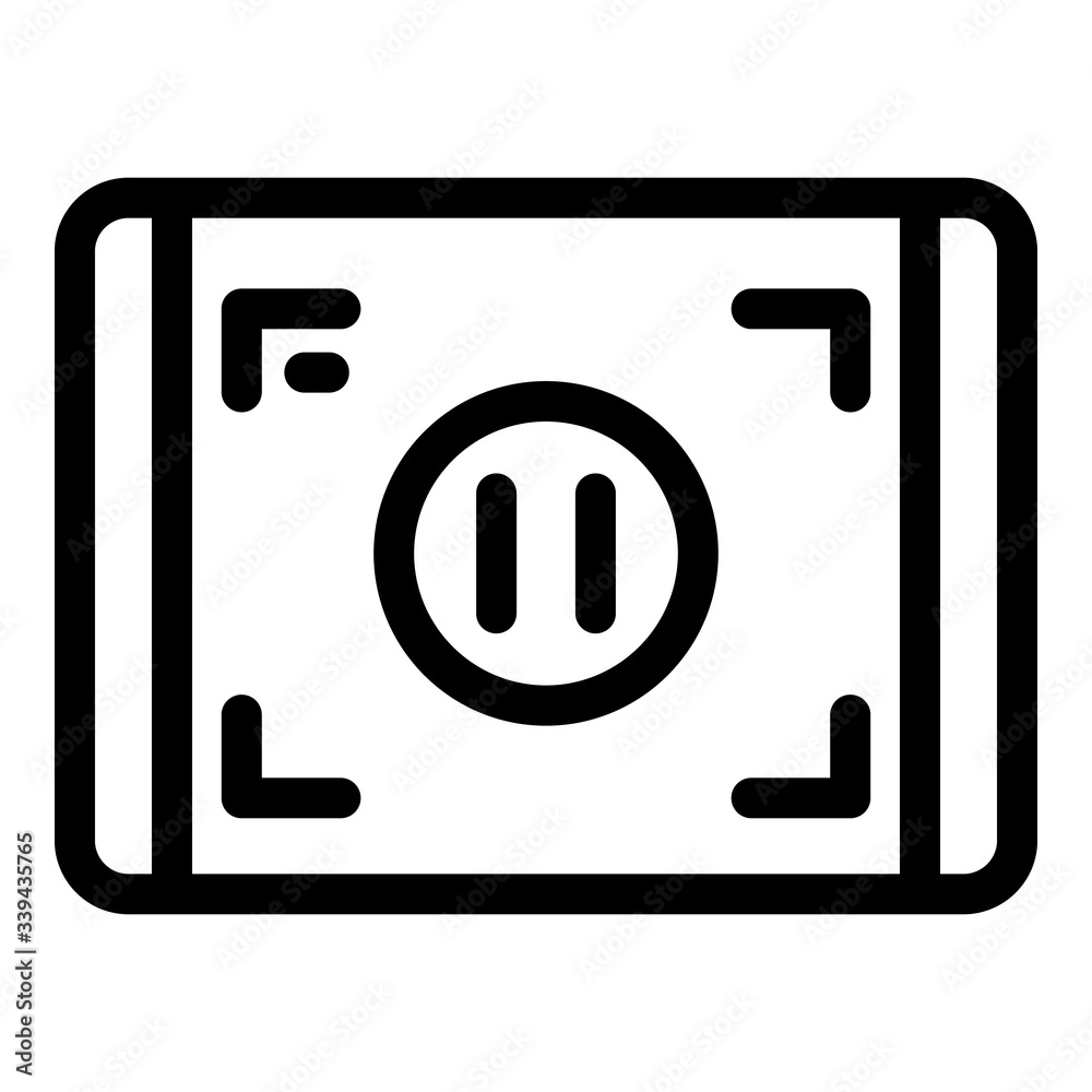 Poster pause screen record icon. outline pause screen record vector icon for web design isolated on white b