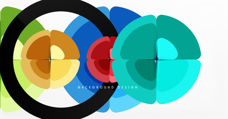 Abstract background, trendy color circles geometrical composition. Vector Illustration For Wallpaper, Banner, Background, Card, Book Illustration, landing page