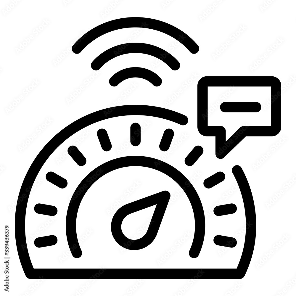 Poster smart ai speed control icon. outline smart ai speed control vector icon for web design isolated on w