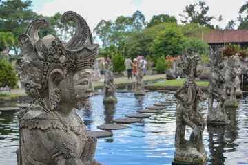 Statues in Taman Tirta water garden, Bali