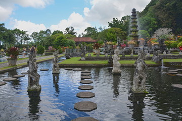 Beautiful water garden of Tirta Gangga, Bali