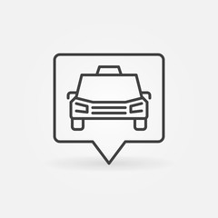 Taxi Car in Bubble vector navigation concept outline icon or design element