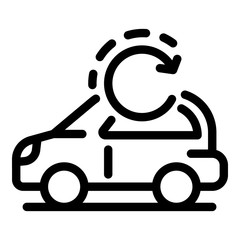 Reload smart car icon. Outline reload smart car vector icon for web design isolated on white background