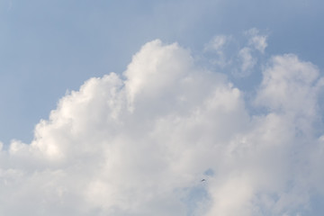.Clouds in the firmament, evening sunset, clear Sunny day.