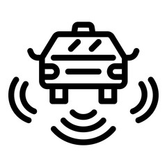 Driverless car taxi icon. Outline driverless car taxi vector icon for web design isolated on white background