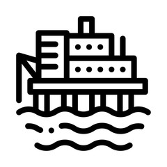 Obraz premium water power plant icon vector. water power plant sign. isolated contour symbol illustration