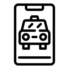 Check smartphone taxi icon. Outline check smartphone taxi vector icon for web design isolated on white background