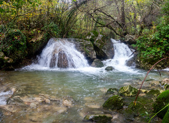 Morcone waterfalls on the waterway