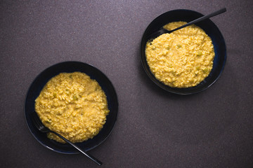 plant-based food,  vegan celeri and cauliflower risotto