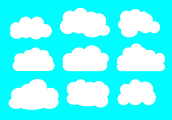 set of clouds vector