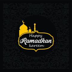 Ramadan kareem background with batik pattern concept. Ramadan kareem greeting card