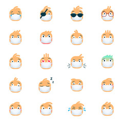 Fototapeta premium Emotion icons. Set of flat Emoji symbols.