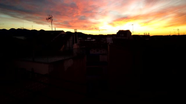 Segorbe Sunrise Time Lapse Red Sky