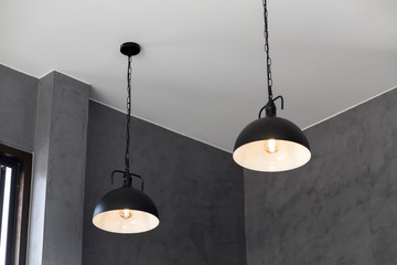Pendant lamp vintage design in home, Interior design concept
