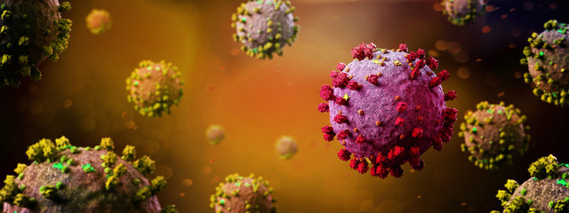 Plakat Coronavirus Covid-19 background - 3d rendering