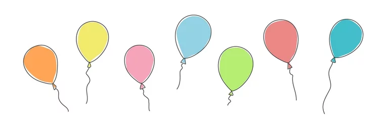 Fotobehang Hand drawn vector illustration of balloons. © Anna