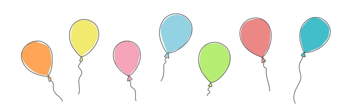 Hand drawn vector illustration of balloons.