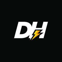 Initial Letter DH with Lightning